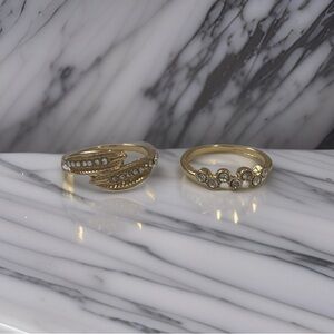 Golden Diamond Ring Set